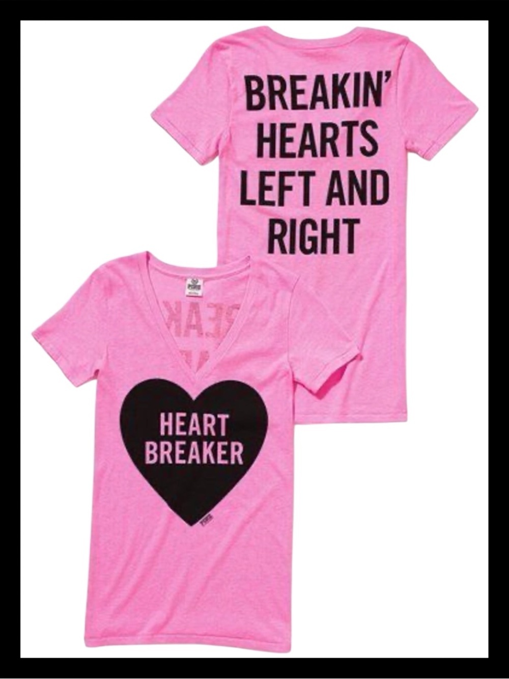 💕PINK VS Exclusive Heart Breaker V-Neck Tee💕